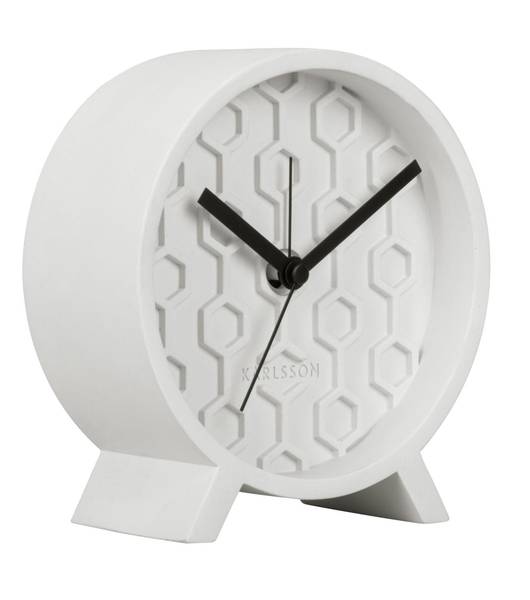 Wecker Honeycomb Weiß - Stein - 13 x 6 x 13 cm