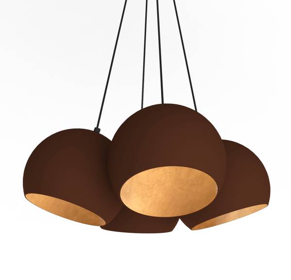 Suspension Joe Marron - Doré - Métal - 25 x 20 x 25 cm