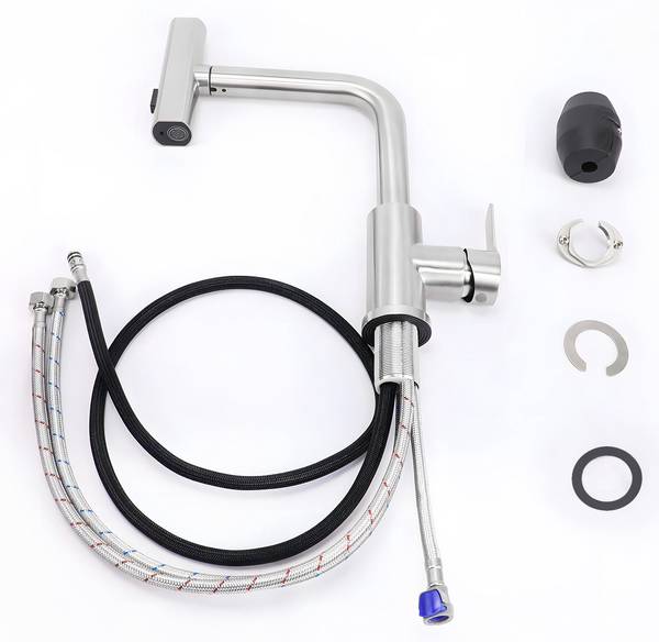 Waschtischarmatur Drake II Silber - Metall - 14 x 14 x 28 cm