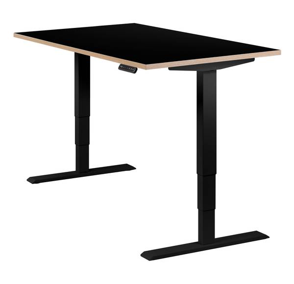 Höhenverstellbarer Tisch Homedesk mit MP Schwarz - Breite: 140 cm - Schwarz