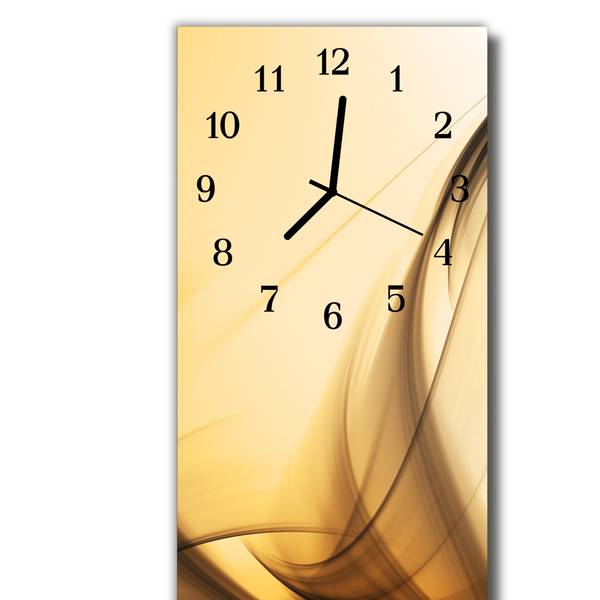 Wanduhr Abstrakt Beige Beige - Glas - 30 x 60 x 1 cm