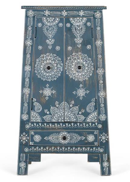 Anrichte 1890 Blau - Massivholz - 35 x 92 x 50 cm