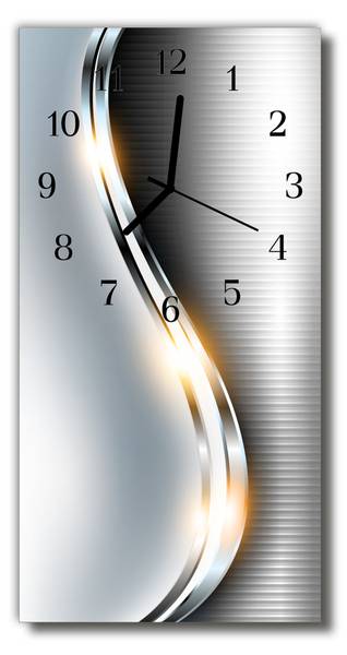 Wanduhr Curven Silber Silber - Glas - 30 x 60 x 1 cm