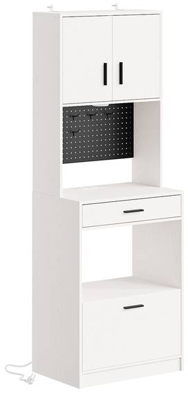 Küchenvitrine FSB98-E-WG Weiß - Stahl - 40 x 170 x 60 cm