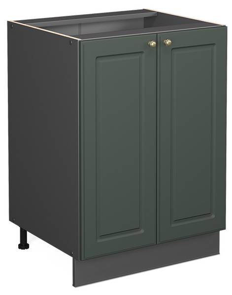 Küchenunterschrank Fame-Line 37987 Anthrazit - Grün - Eiche Landhaus Dekor - Breite: 60 cm
