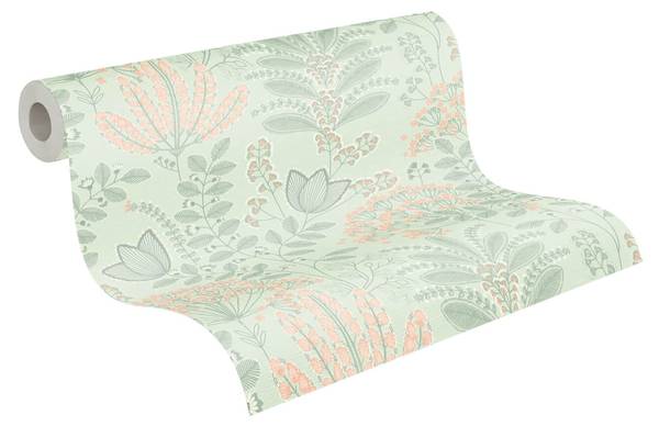 Vliestapete 393493-GU Grün - Fleece - 53 x 1005 x 1 cm