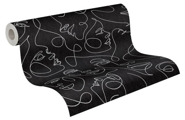 Vliestapete 791723-GU Schwarz - Kunststoff - 53 x 1 x 1005 cm