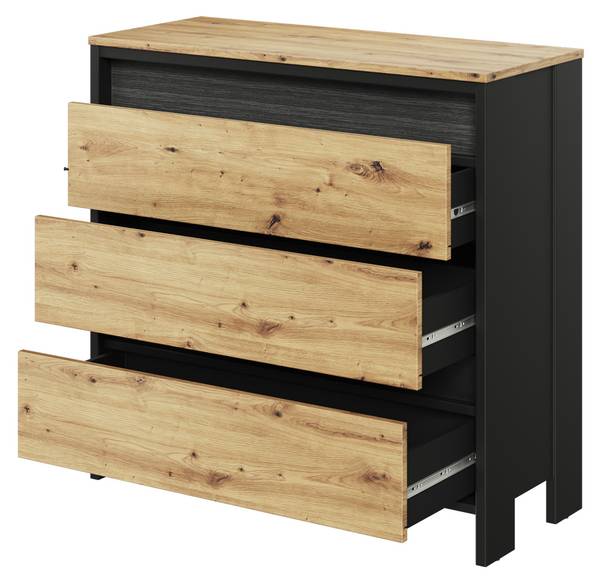 Kommode Spot 05 Schwarz - Braun - Holzwerkstoff - 92 x 89 x 38 cm