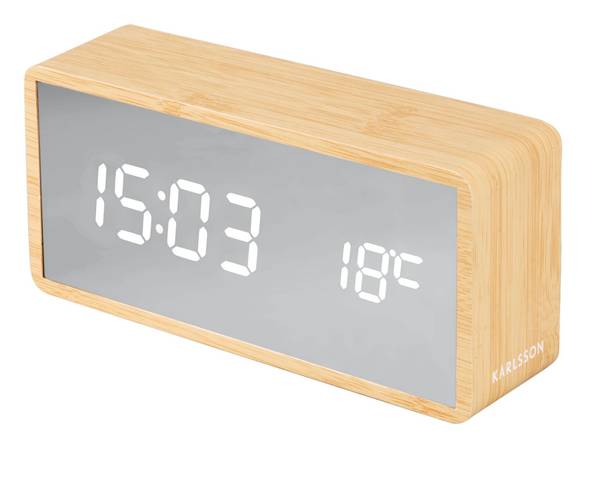 Wecker Miroir Braun - Kunststoff - 15 x 5 x 16 cm