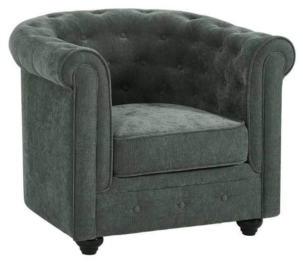 Couchgarnitur CHESTERFIELD 3er-Set Grün - Textil - 88 x 72 x 205 cm