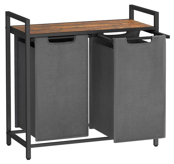 Wäschekorb Basra Medellín Grau - Metall - 33 x 72 x 73 cm