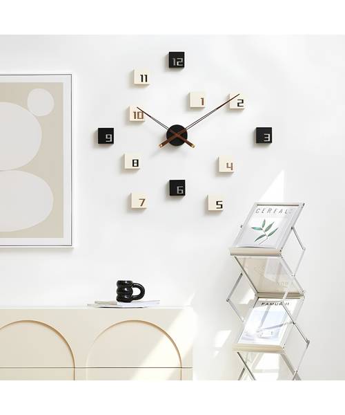 Wanduhr THE CONTRAST Schwarz - Weiß - Holzwerkstoff - 83 x 76 x 4 cm
