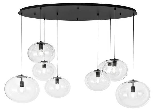 Pendelleuchte Astra Schwarz - Klarglas - 166 x 155 x 81 cm