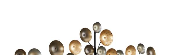 Metallbild PORTIA Schwarz - Gold - Silber - Metall - 96 x 42 x 7 cm