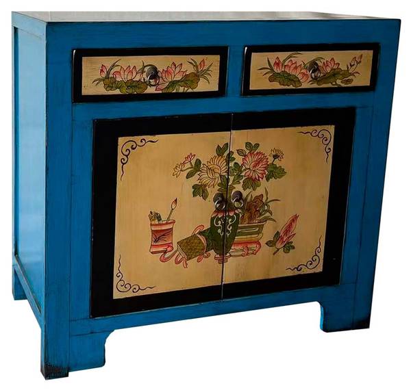 Sideboard 4523330092 Blau - Holz teilmassiv - 90 x 87 x 40 cm