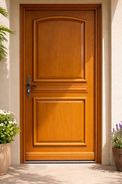 Haustür Garnier 133 Braun - Holzwerkstoff - Holz teilmassiv - 90 x 215 x 7 cm