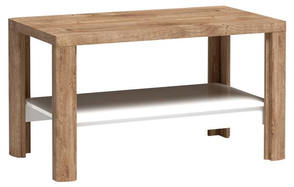 Couchtisch Livinio Braun - Weiß - Holzwerkstoff - 90 x 62 x 63 cm