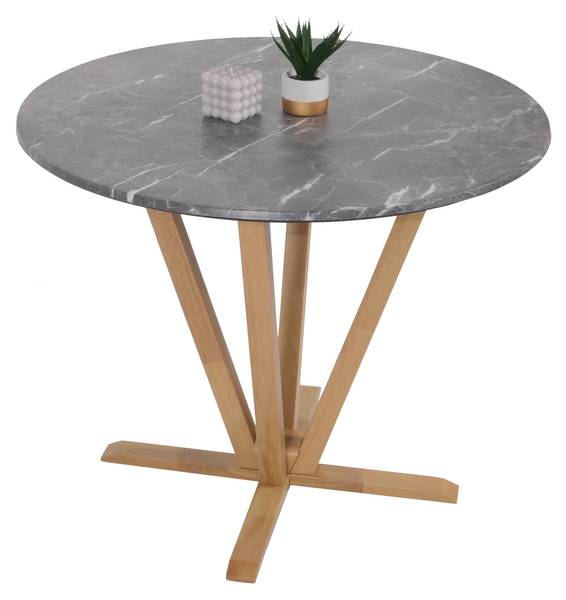 Bistrotafel M56-B grijs - rubberboom - 92 x 76 x 92 cm