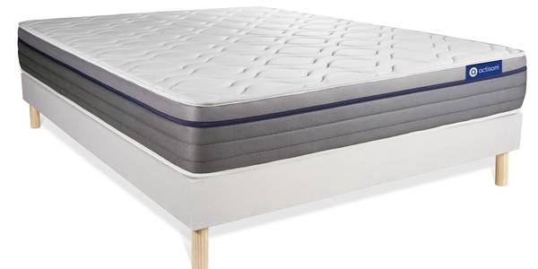 Bettgestell und Matratze Actimemo zen - Weiß - Massivholz - 120 x 55 x 195 cm