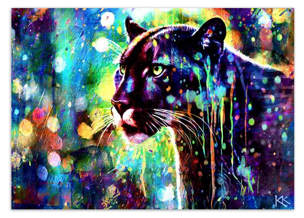Fotobehang panter abstractie 100 x 70 cm