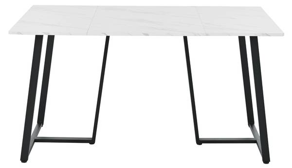 Esstisch Qhacons Weiß - Holzwerkstoff - Metall - 80 x 75 x 140 cm