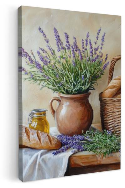 LEINWANDBILD Lavendel Violett - Textil - 80 x 120 x 2 cm
