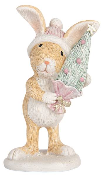Kaninchen Xmas&Anner Braun - Kunststoff - 5 x 10 x 5 cm
