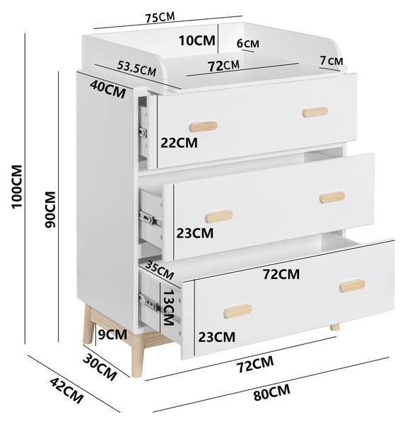 Wickeltisch Betula Weiß