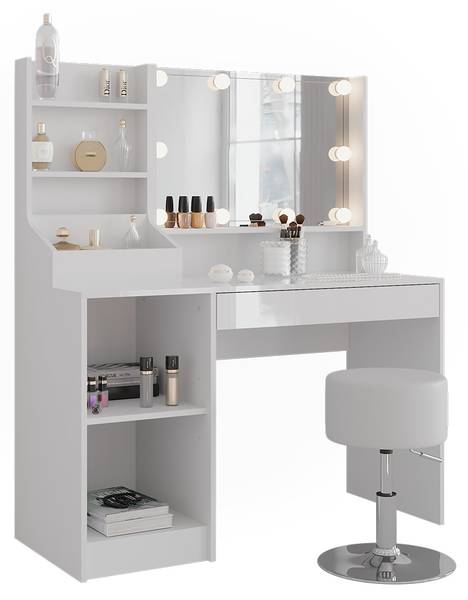Coiffeuse Sherry 57583 Blanc - Bois manufacturé - 120 x 76 x 51 cm