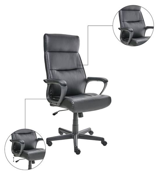 Chefsessel GURU Schwarz - Kunstleder - 65 x 114 x 73 cm