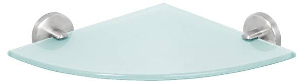 Glaseckablage Piazza inkl. Klebe Set Silber - Metall - 35 x 6 x 25 cm