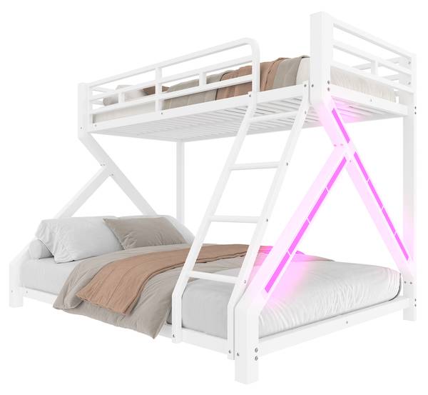Kinder-Stockbett K-1503 Weiß - Metall - 147 x 146 x 204 cm