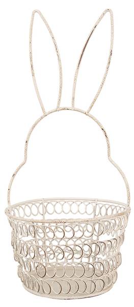 Aufbewahrungskorb Kaninchen 43538 Weiß - Metall - 12 x 27 x 12 cm