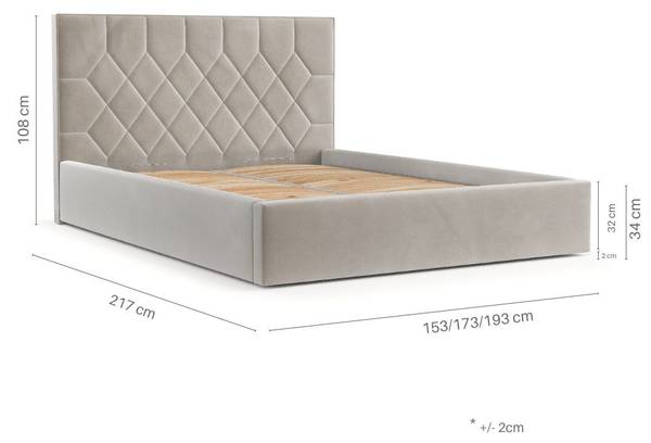 Polsterbett Brisa mit Stauraum  Inari Hellbeige - Liegefläche Breite: 180 cm