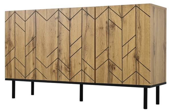Sideboard Aphrodite Ⅸ Schwarz - Braun - Holzwerkstoff - 35 x 70 x 120 cm