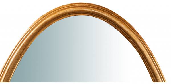 Miroir Mural Ovale SOLAIRE Doré - Bois massif - 2 x 30 x 19 cm