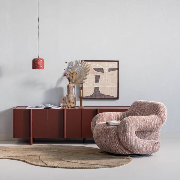 TV-Lowboard Basu Rot - Kiefer - 200 x 53 x 46 cm