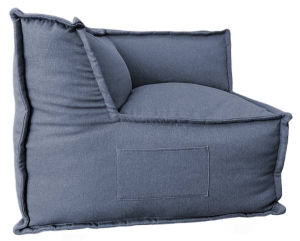 1-Sitzer Modulsofa Eck LEINENOPTIK Dunkelgrau
