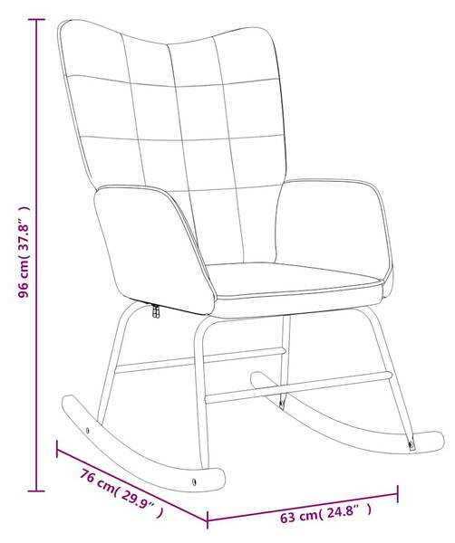 Schaukelstuhl mit Hocker 3011119-2 Hellgrau