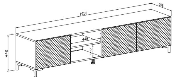 TV-Schrank GEORGIA II Hochglanz Schwarz - Schwarz