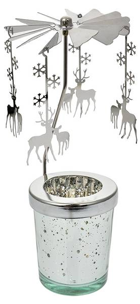 Teelichthalter Lorient Silber - Glas - 8 x 17 x 8 cm