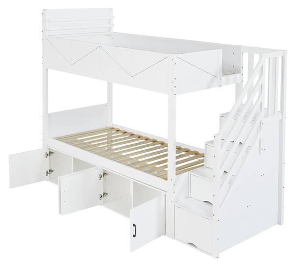 Einzelbett K-2299 Weiß - Holzwerkstoff - 95 x 189 x 254 cm
