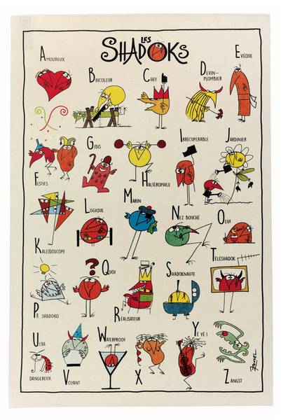 Küchentuch Shadoks Abécédaire Weiß - Textil - 48 x 1 x 72 cm