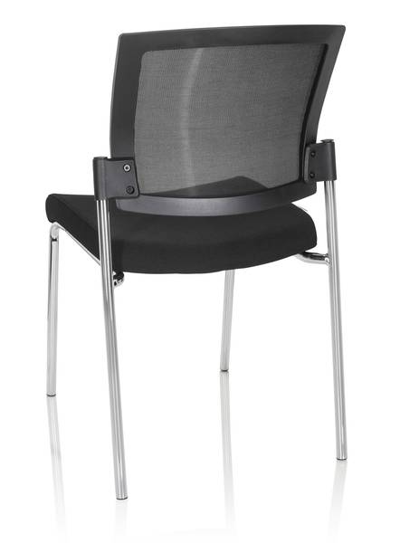 Esszimmerstuhl K9 V Schwarz - Strukturstoff - Netzstoff - Polyester - 58 x 90 x 48 cm