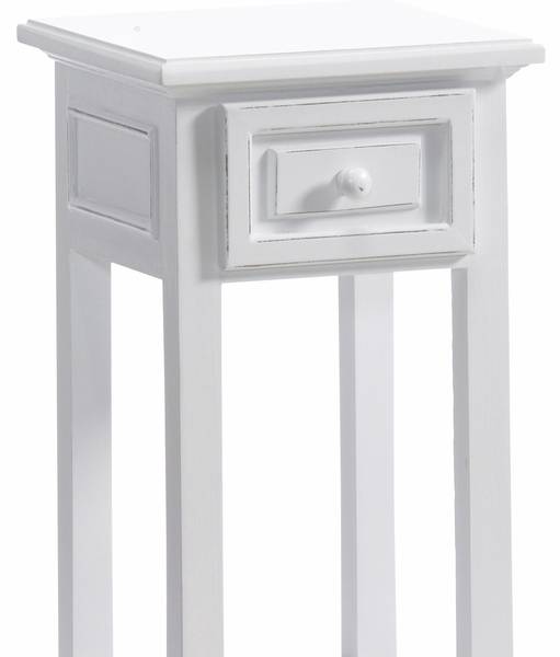 Telefontisch Landhaus Stil Weiß - Massivholz - 25 x 67 x 25 cm