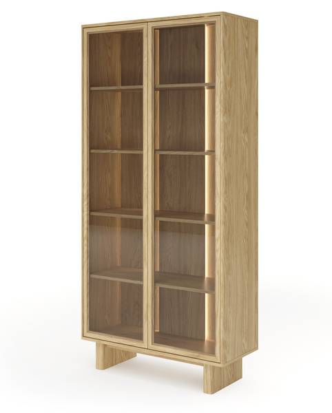 Vitrine Jimo Marron - Bois manufacturé - 94 x 195 x 39 cm