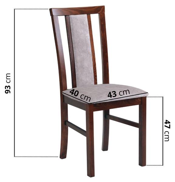 Stuhl MILANO 7 (2er Set) Nussbaum Dunkel Dekor - 2er Set