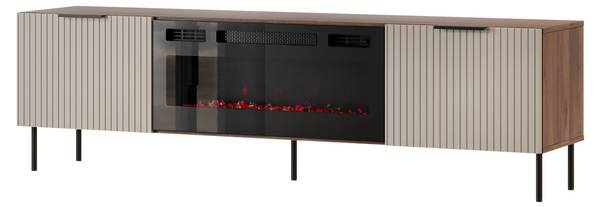 TV-Lowboard Almera mit Kamin Braun - Holzwerkstoff - 181 x 53 x 42 cm