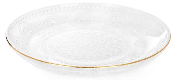 Teller BARREL 4er-Set Glas - 15 x 2 x 15 cm