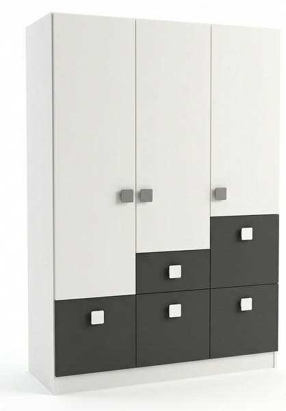Armoire Endi Anthracite - Blanc
